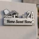 Customize Stainless Steel House Number Plate Address Nombor Rumah Metal Tanda Rumah 不锈钢门牌 view 2