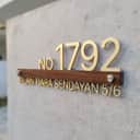 Gold Acrylic House Number Plate view 2