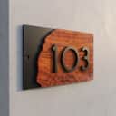 Custom Wood & Acrylic House Number Plate view 2