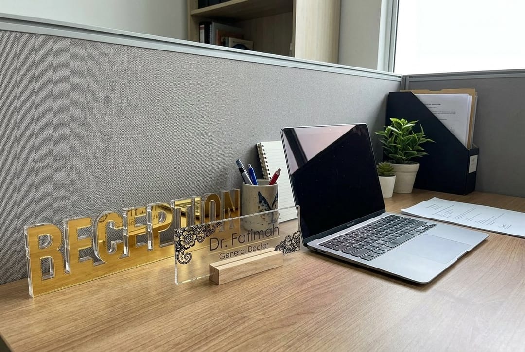 Crystal Name Block, Desk Name Plate