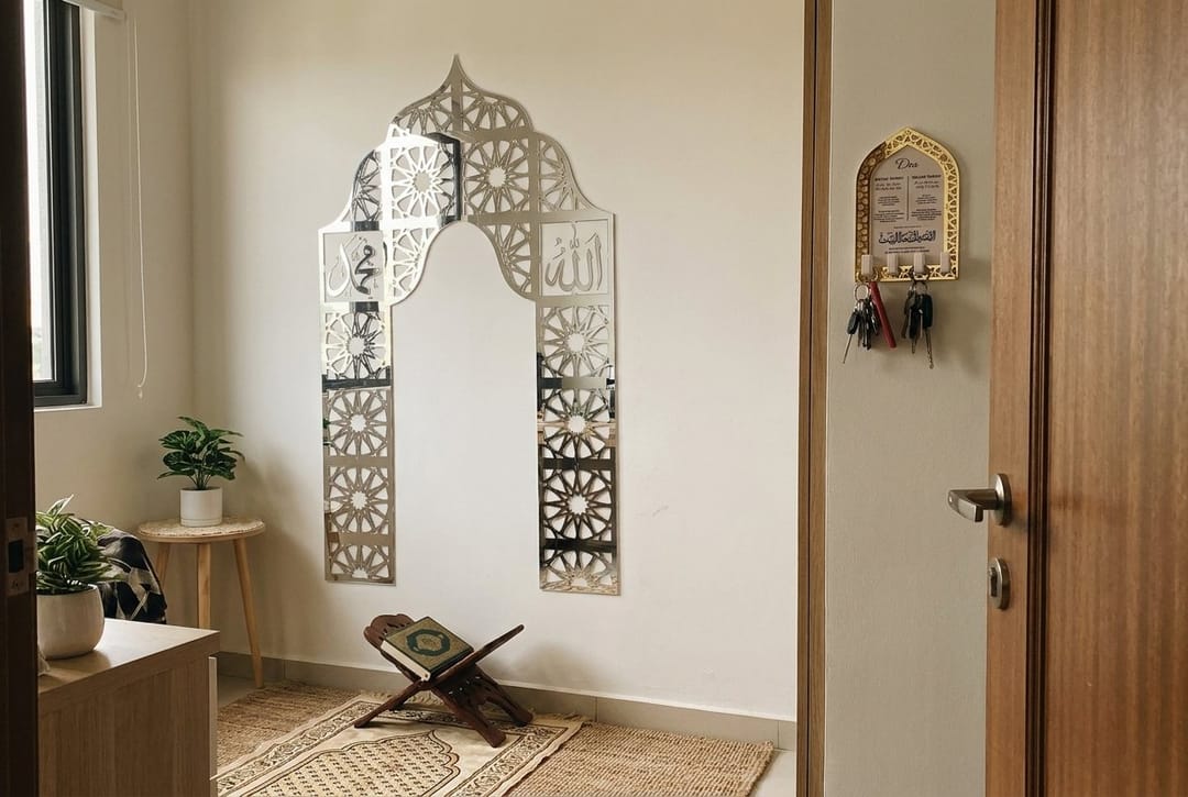 Mihrab Wall Frame, Islamic Dua Key Holder