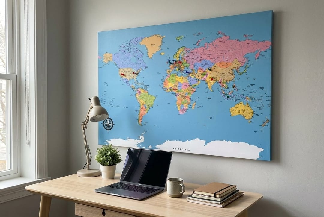 Push-Pin World Map