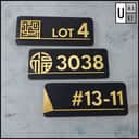 UMAKE BLack Gold Customize Acrylic House Number Plate Tanda Rumah 门牌 Room Number Office modern sign view 3
