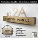 Gold Stainless Steel House Number Plate view 3