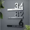 Contemporary Cut Out Modern House Number Sign Printed Address Signage - tanda rumah custom- 门牌定制商用家用 view 3