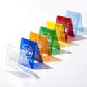UV Printed Acrylic A Shape Stand Custom Logo + Wordings view 2