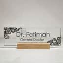 Acrylic Desk Name Plate (Wood Base) view 2