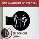 Side-Hanging Acrylic Toilet Sign view 2