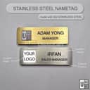 Stainless Steel Name Tag (Custom, Gold/Silver) view 2
