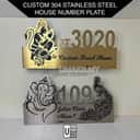 Ganesha Stainless Steel House Number Plate view 3
