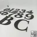 Black Matte Acrylic House Number Digit view 2
