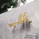 Modern Floating House Number & Street Name Plate | Nombor Rumah + Nama Jalan | 3D Acrylic Address Sign (LED Optional) view 3