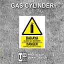 Compressed Gas Cylinder Warning Sign (Bahaya Silinder Gas Termampat) | Danger Gas Hazard Signage — 1.5mm PVC HIPS view 2