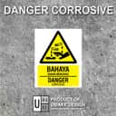 Corrosive Danger Sign (Bahaya Bahan Mengakis) | Corrosive Chemical Warning — 1.5mm PVC HIPS view 2