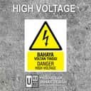 Danger High Voltage Warning Sign (Bahaya Voltan Tinggi) | Electrical Hazard Signage — 1.5mm PVC HIPS view 2