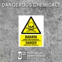 Dangerous Chemicals Warning Sign (Bahaya Bahan Kimia Berbahaya) | Danger Toxic Hazard Signage — 1.5mm PVC HIPS view 2