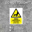 Do Not Touch Warning Sign (Awas Jangan Sentuh) | Caution Hand Hazard Signage — 1.5mm PVC HIPS view 2