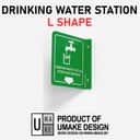 Drinking Water Station Projecting Sign | L-Shape / V-Shape Acrylic Safe Condition Signage view 3