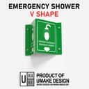 Emergency Shower Projecting Sign | L-Shape / V-Shape Acrylic Safe Condition Signage view 2