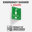 Emergency Shower Projecting Sign | L-Shape / V-Shape Acrylic Safe Condition Signage view 3