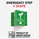 Emergency Stop Button Projecting Sign | L-Shape / V-Shape Acrylic Safe Condition Signage view 2