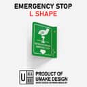 Emergency Stop Button Projecting Sign | L-Shape / V-Shape Acrylic Safe Condition Signage view 3