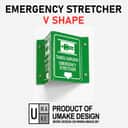 Emergency Stretcher (Tandu Darurat) Projecting Sign | L-Shape / V-Shape Acrylic Safe Condition Signage view 2