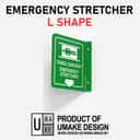 Emergency Stretcher (Tandu Darurat) Projecting Sign | L-Shape / V-Shape Acrylic Safe Condition Signage view 3
