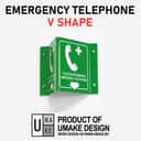 Emergency Telephone Projecting Sign | L-Shape / V-Shape Acrylic Safe Condition Signage view 2