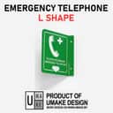 Emergency Telephone Projecting Sign | L-Shape / V-Shape Acrylic Safe Condition Signage view 3