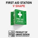 First Aid Station (Stesen Pertolongan Cemas) Projecting Sign | L-Shape / V-Shape Acrylic Safe Condition Signage view 2