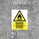 Highly Flammable Warning Sign (Bahaya Mudah Terbakar) | Danger Fire Hazard Signage — 1.5mm PVC HIPS view 2
