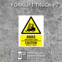 Forklift Truck Warning Sign (Awas Trak Angkat Susun) | Caution Forklift Traffic Signage — 1.5mm PVC HIPS view 2