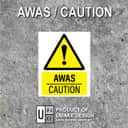 General Caution Warning Sign (Awas) | Hazard Exclamation Signage — 1.5mm PVC HIPS view 2