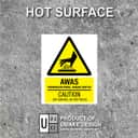 Hot Surface Warning Sign (Awas Permukaan Panas) | Caution Do Not Touch Signage — 1.5mm PVC HIPS view 2
