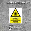 Laser Hazard Warning Sign (Bahaya Cahaya Laser) | Danger Laser Beam Signage — 1.5mm PVC HIPS view 2