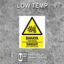 Low Temperature Warning Sign (Bahaya Suhu Rendah) | Danger Freezing Cold Signage — 1.5mm PVC HIPS view 2