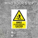 Mind Your Step Warning Sign (Awas Sila Awas Langkah Anda) | Caution Watch Your Step Signage — 1.5mm PVC HIPS view 2