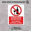 No Alcohol Sign (Dilarang Minum Minuman Keras) | Prohibition Signage — 1.5mm PVC HIPS view 2