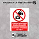 No Photos or Videos Sign (Dilarang Mengambil Gambar Dan Video) | Prohibition Signage — 1.5mm PVC HIPS view 2