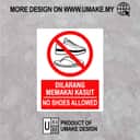 No Shoes Allowed Sign (Dilarang Memakai Kasut) | Prohibition Signage — 1.5mm PVC HIPS view 2
