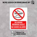 No Shoes Allowed Sign (Dilarang Memakai Kasut) | Prohibition Signage — 1.5mm PVC HIPS view 2