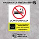 No Smoking Sign (Dilarang Merokok) with QR Code | MOH Jom Quit Prohibition Signage — 1.5mm PVC HIPS view 2
