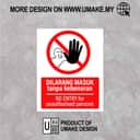 No Entry for Unauthorised Persons Sign (Dilarang Masuk Tanpa Kebenaran) | Prohibition Signage — 1.5mm PVC HIPS view 2