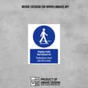 Pedestrian Must Use This Route Mandatory Sign (Pejalan Kaki Ikut Laluan Ini) | Walkway Safety Signage — 1.5mm PVC HIPS view 2