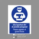 Register at Guard House Sign (Sila Laporkan Diri di Pondok Pengawal) | Mandatory Safety Signage — 1.5mm PVC HIPS view 2