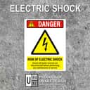 Danger Risk of Electric Shock Sign (Bahaya Renjatan Elektrik) | Electrical Hazard Warning Signage — 1.5mm PVC HIPS view 2