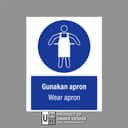 Wear Apron Mandatory Sign (Gunakan Apron) | PPE Safety Signage — 1.5mm PVC HIPS view 2