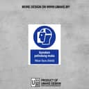 Wear Face Shield Mandatory Sign (Gunakan Pelindung Muka) | PPE Safety Signage — 1.5mm PVC HIPS view 2