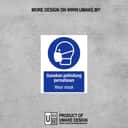 Wear Mask Mandatory Sign (Gunakan Pelindung Pernafasan) | PPE Safety Signage — 1.5mm PVC HIPS view 2